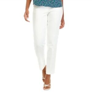 Anne Klein Womens High Rise Solid Straight Leg White Pants